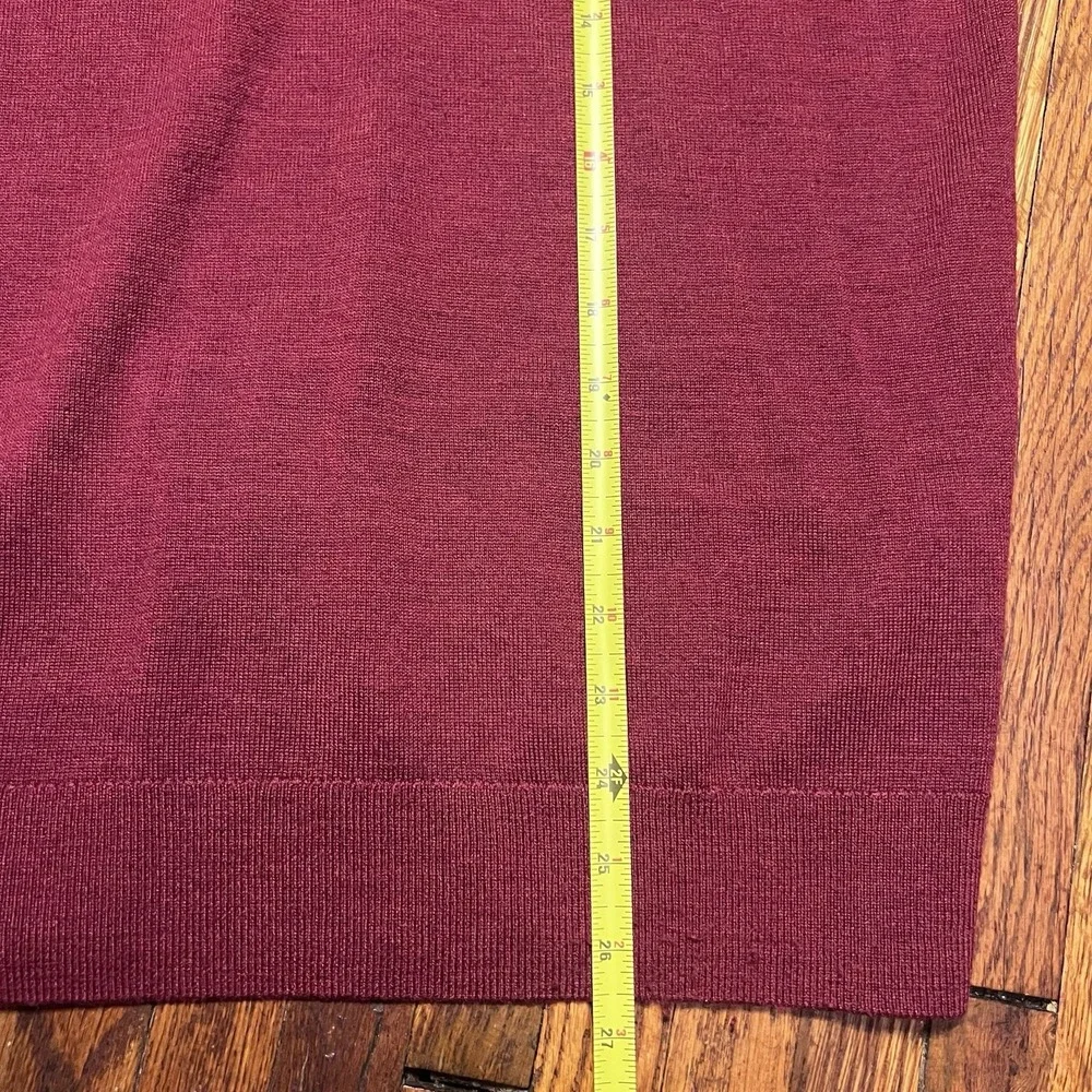 UnTuckIt Quarter Zip Men's Sweater Size Large 100% Merino Wool Sweater Maroon